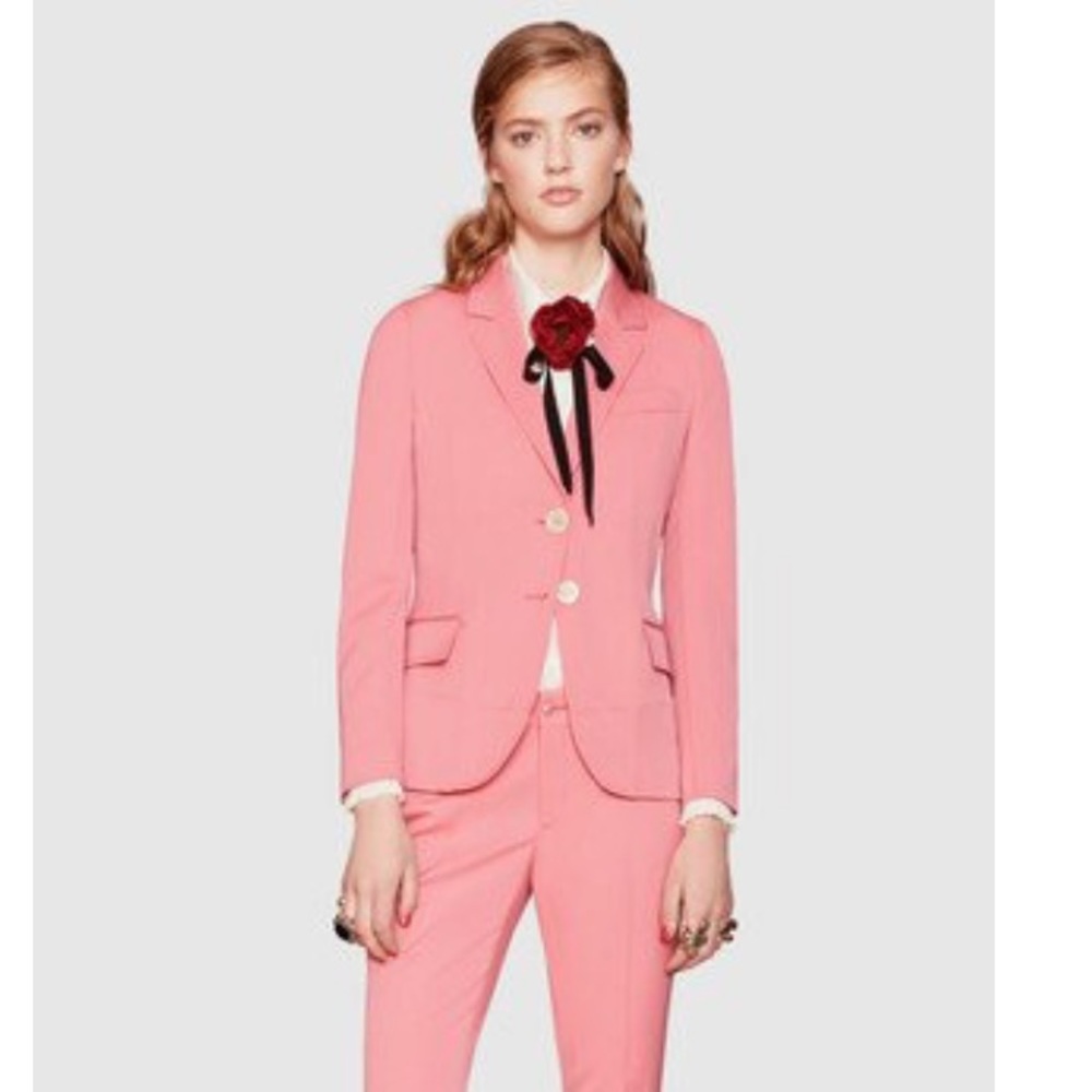 Gucci pink wool silk blazer